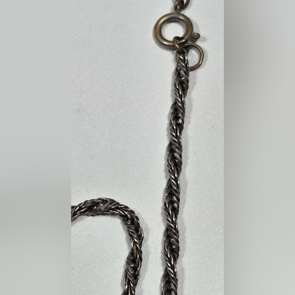 Vintage Silver Tone, Chained Statement Necklace - image 3